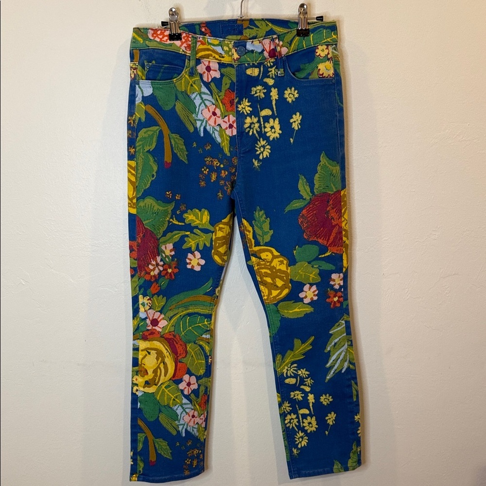 MOTHER Blue Floral Ankle Jeans - Picture 2 of 10